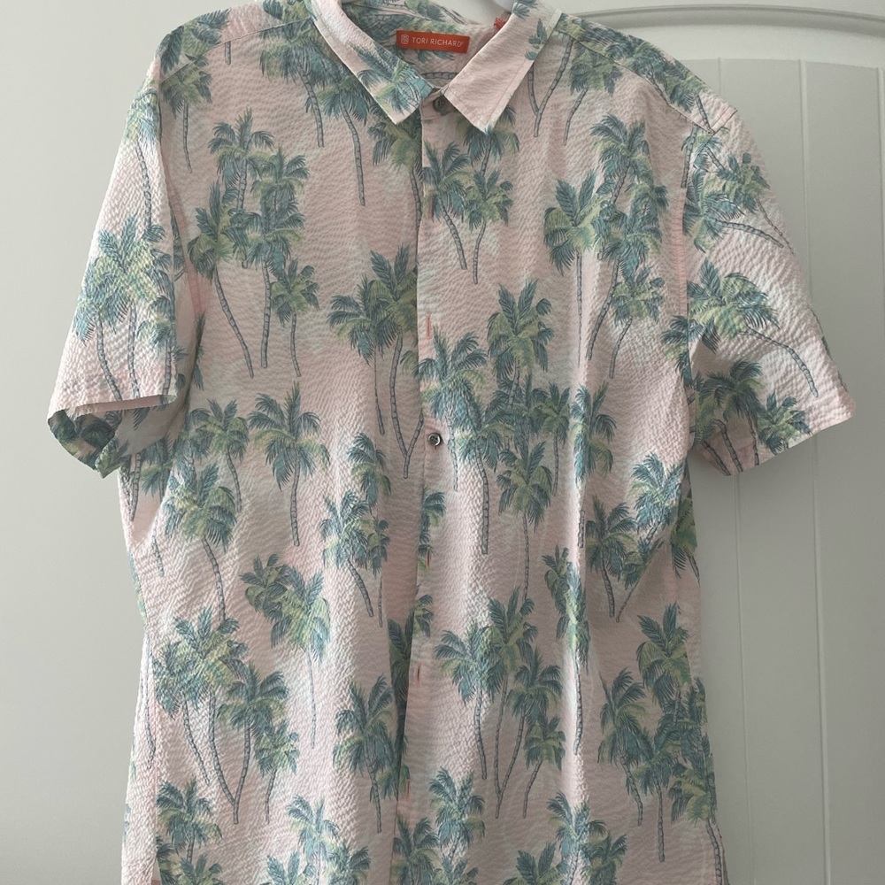 Seersucker Hawaiian Tori Richard men’s shirt, 2X, XXL